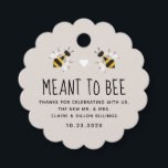 Meant to Bee Honey Wedding Favor Tag<br><div class="desc">Ideal for a bee themed shower or as a honey wedding favor,  this gift tag features a pair of sweetly rustic bee illustrations with a heart and easy to personalize text on a soft grey background.</div>