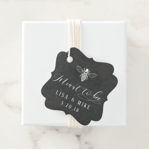 Meant to Bee Honey Wedding Modern Chalkboard Favor Tags