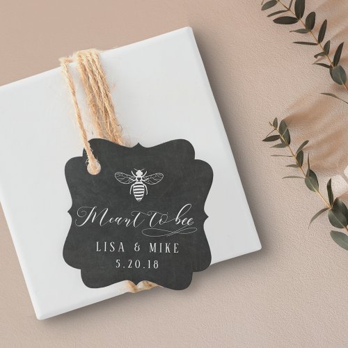 Meant to Bee Honey Wedding Modern Chalkboard Favor Tags