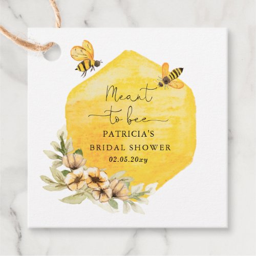 Meant To Bee Honeybee Floral Bridal Shower Favor Tags