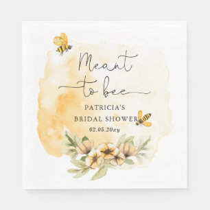Meant To Bee Honeybee Floral Bridal Shower Napkins