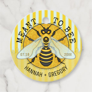 Meant to Bee Honeybee Wedding Shower Honey Jar Favor Tags
