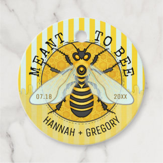Meant to Bee Honeybee Wedding Shower Honey Jar Favor Tags