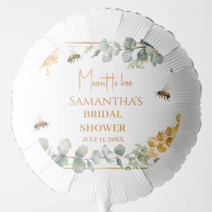 Meant to Bee Honeycomb Eucalyptus Bridal Shower Balloon