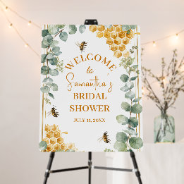 Meant to Bee Honeycomb Eucalyptus Bridal Shower Foam Board