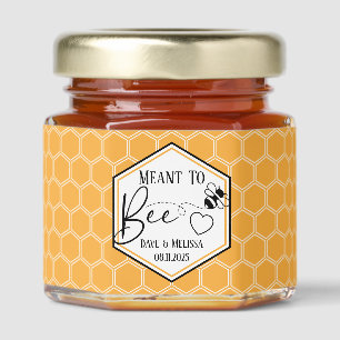 Meant to Bee Honeycomb Personalized Wedding Honey Jar Favors