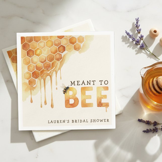 Meant to Bee Honeycomb Watercolor Bridal Shower Napkins (Meant to Bee Honeycomb Watercolor Bridal Shower Napkins
)