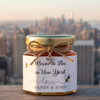 “Meant to Bee in New York” Personalized  Honey Jar Favors