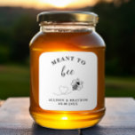 Meant to Bee Jar Label, Wedding Favor Honey  Square Sticker<br><div class="desc">Sweeten your wedding favors with this charming square sticker, perfect for honey jars! Featuring elegant script and a timeless design, this label adds a personal touch to your special day. Ideal for rustic, boho, or garden-themed weddings, it’s a simple yet thoughtful way to make your favors memorable. Just peel, stick,...</div>
