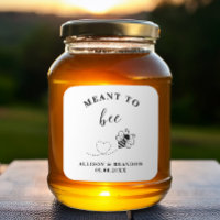 Meant to Bee Jar Label, Wedding Favor Honey
