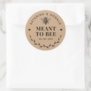 Meant To Bee Kraft Rustic Wedding Favor Seal