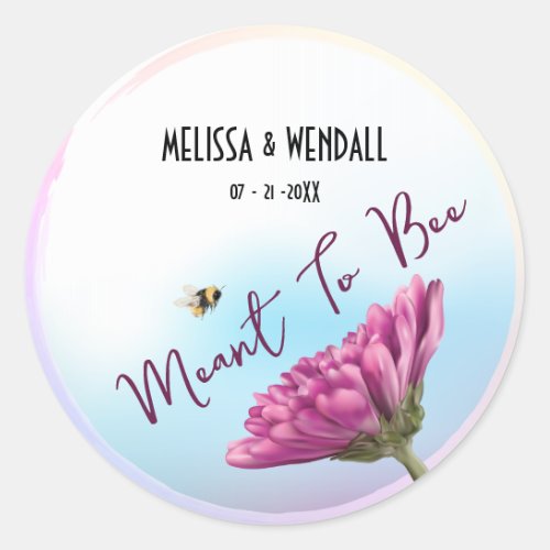 Meant To Bee Mauve Floral Classic Round Sticker