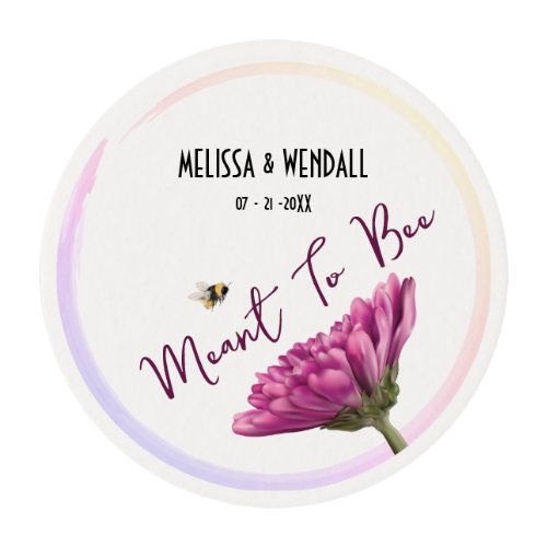 Meant To Bee Mauve Floral Edible Frosting Rounds