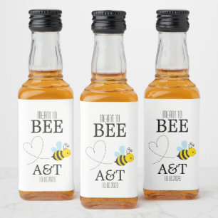 Meant To Bee Monogram Mini Liquor Bottle Label