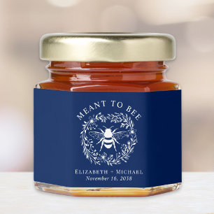 Meant To Bee Navy Blue Wedding Honey Jar Favors