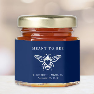 Meant To Bee Navy Blue Wedding Honey Jar Favors