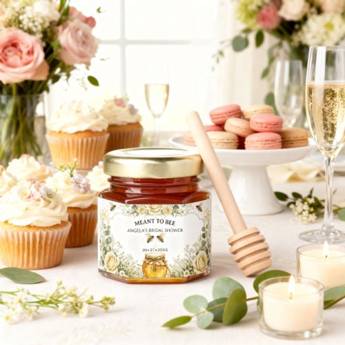 Meant to Bee Personalized Romantic Bee Wedding Honey Jar Favors