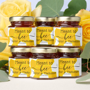 Meant to Bee Personalized Wedding Names and Date Honey Jar Favors