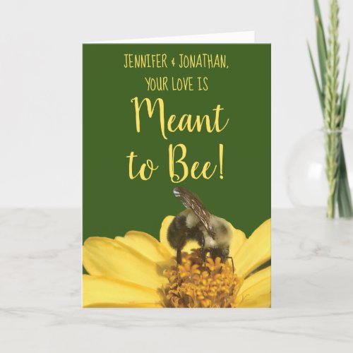 Meant to Bee Photo Wedding Congratulations Card