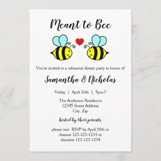 Meant to Bee - Rehearsal Dinner Invitation