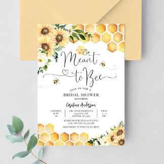 Meant to Bee Rustic Bridal Wedding Couple Shower Invitation
