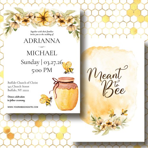 Meant to Bee Rustic Wedding Invitation