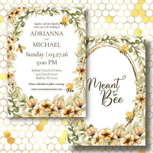 Meant to Bee Rustic Wedding Invitation