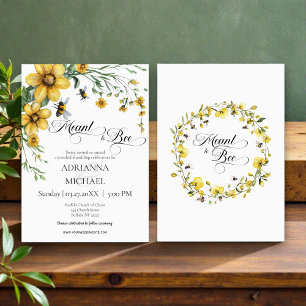 Meant to Bee Rustic Yellow Wedding Invitation