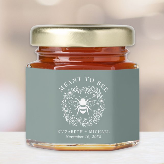 Meant To Bee Sage Green Wedding Honey Jar Favors (Creator Uploaded)