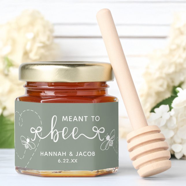 Meant to Bee Sage Green Wedding Honey Jar Favors (Creator Uploaded)