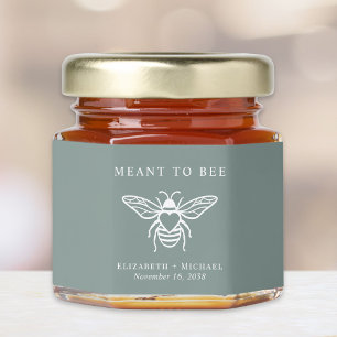 Meant To Bee Sage Wedding Honey Jar Favors