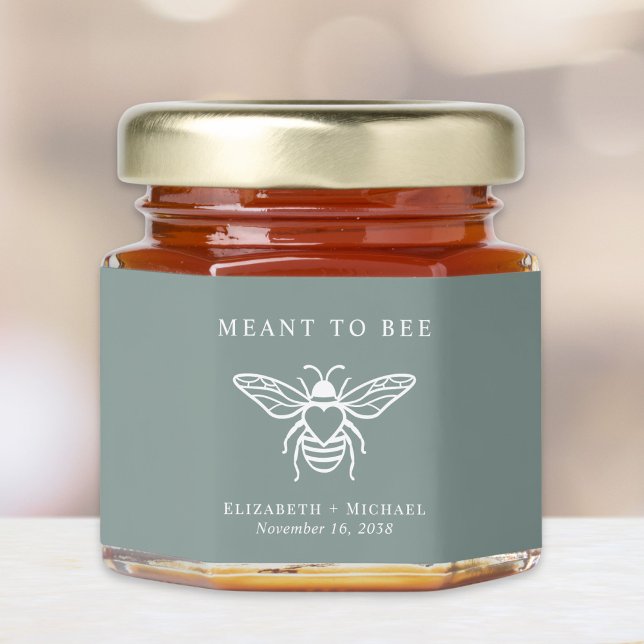 Meant To Bee Sage Wedding Honey Jar Favors (Creator Uploaded)