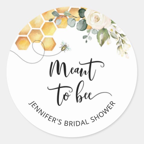 Meant to bee sticker Bee bridal shower Classic Round Sticker