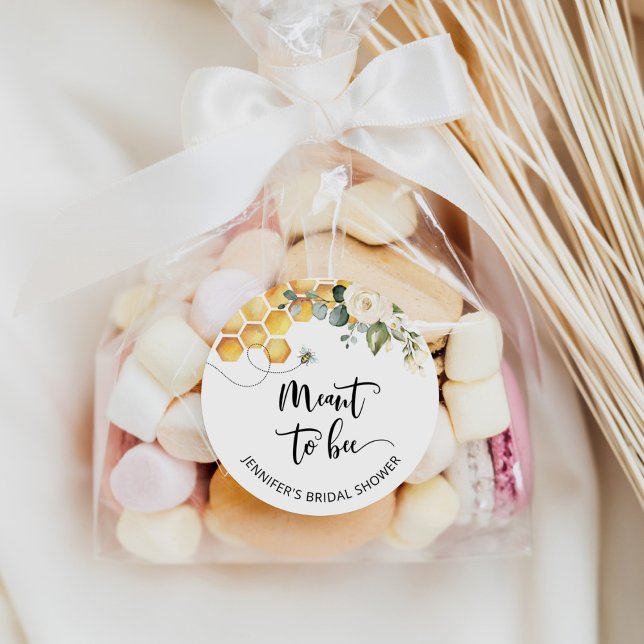 Meant to bee sticker. Bee bridal shower Classic Round Sticker (Creator Uploaded)