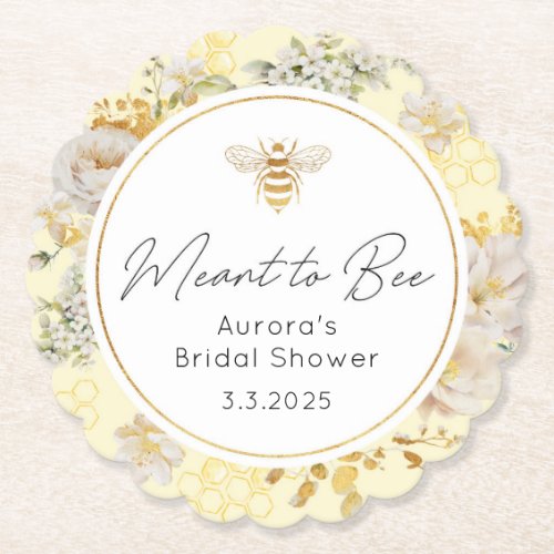 Meant to bee sticker Bee bridal shower Paper Coaster