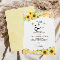Meant to Bee Sunflower Honey Bee Bridal Shower Invitation