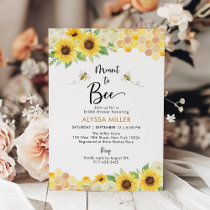 Meant to Bee Sunflower Honey Bee Bridal Shower Invitation