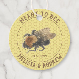 Meant to Bee, Vintage Honeybee & Honeycomb Wedding Favor Tags