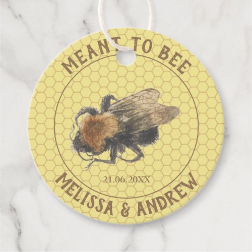 Meant to Bee Vintage Honeybee  Honeycomb Wedding Favor Tags