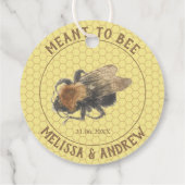 Meant to Bee, Vintage Honeybee & Honeycomb Wedding Favor Tags (Back)
