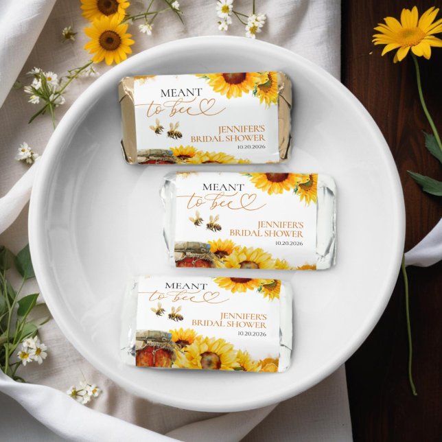 Meant To Bee | Watercolor Sunflower Bridal Shower Hershey's Miniatures (Creator Uploaded)