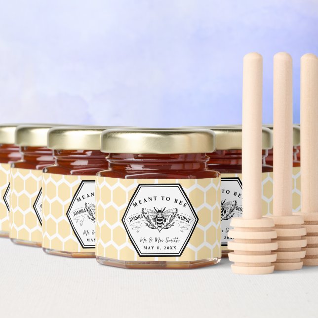 meant to bee Wedding bride groom farm Honey Jar Favors (Multi)