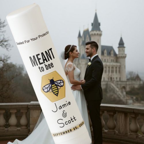 Meant to Bee Wedding Bride Groom with Bee and Date