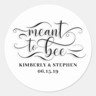 Meant To Bee Wedding Classic Round Sticker