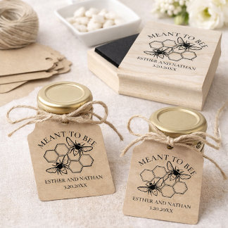 Meant to Bee Wedding Favor Rubber Stamp