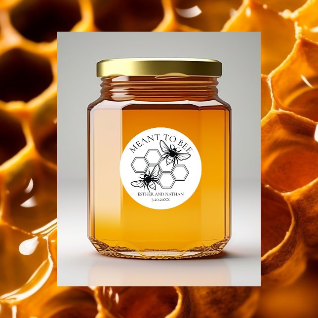 Meant to Bee Wedding Favor Sticker (Meant to Bee Wedding Favor Tag)