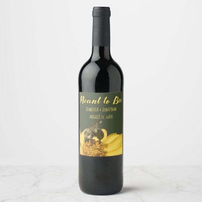 Meant to Bee Wedding Favors Wine Label (Front)