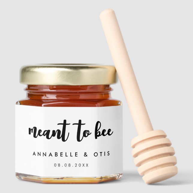 Meant to Bee Wedding Honey Jar Favors (Front)