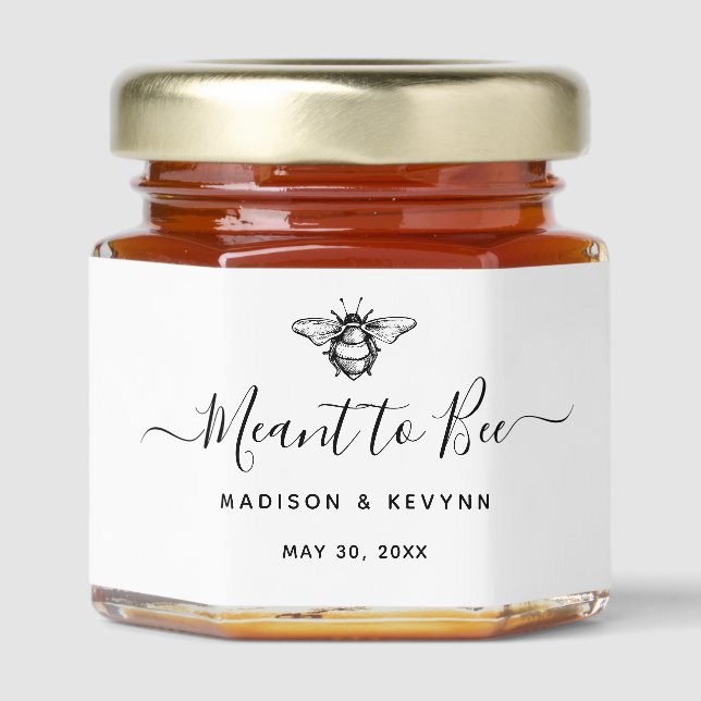 Meant to Bee Wedding  Honey Jar Favors (Front)