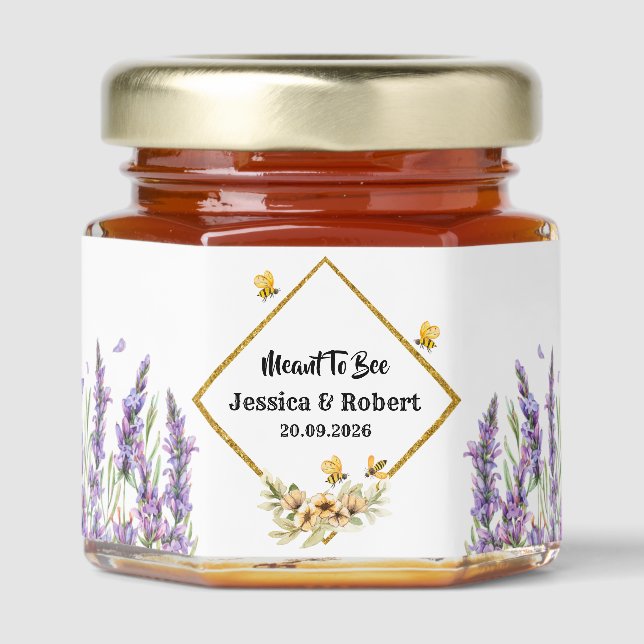 Meant to Bee Wedding  Honey Jar Favors (Front)